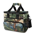 thumbnail image 1 of FORMRS Insulated Cooler Bag 24 Cans Capacity Soft Leakproof Lunch Box with Side Pockets, Retro Pine Tree, 1 of 7