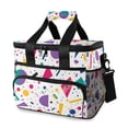 thumbnail image 1 of FORMRS Insulated Cooler Bag 24 Cans Capacity Soft Leakproof Lunch Box with Side Pockets, Retro Round, 1 of 7