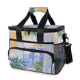 thumbnail image 1 of FORMRS Insulated Cooler Bag 24 Cans Capacity Soft Leakproof Lunch Box with Side Pockets, Seaside Boat, 1 of 7