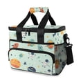 thumbnail image 1 of FORMRS Insulated Cooler Bag 24 Cans Capacity Soft Leakproof Lunch Box with Side Pockets, Space Patterns, 1 of 7