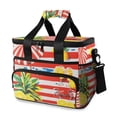 thumbnail image 1 of FORMRS Insulated Cooler Bag 24 Cans Capacity Soft Leakproof Lunch Box with Side Pockets, Striped Lemon, 1 of 7