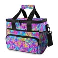 thumbnail image 1 of FORMRS Insulated Cooler Bag 24 Cans Capacity Soft Leakproof Lunch Box with Side Pockets, Vibrant Geometric Pattern, 1 of 7
