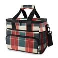 thumbnail image 1 of FORMRS Insulated Cooler Bag 24 Cans Capacity Soft Leakproof Lunch Box with Side Pockets, Vibrant Red Tartan Pattern, 1 of 7