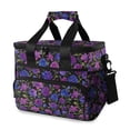 thumbnail image 1 of FORMRS Insulated Cooler Bag 24 Cans Capacity Soft Leakproof Lunch Box with Side Pockets, Violet Blooms Pattern, 1 of 7