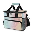 thumbnail image 1 of FORMRS Insulated Cooler Bag 24 Cans Capacity Soft Leakproof Lunch Box with Side Pockets, Wavy Striped, 1 of 7