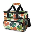 thumbnail image 1 of FORMRS Insulated Cooler Bag 24 Cans Capacity Soft Leakproof Lunch Box with Side Pockets, White Clover Pattern, 1 of 7