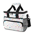 thumbnail image 1 of FORMRS Insulated Cooler Bag 24 Cans Capacity Soft Leakproof Lunch Box with Side Pockets, White Retro Pattern, 1 of 7