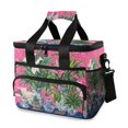 thumbnail image 1 of FORMRS Insulated Cooler Bag 24 Cans Capacity Soft Leakproof Lunch Box with Side Pockets, White Vibrant Flowers, 1 of 7
