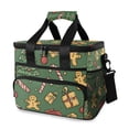thumbnail image 1 of FORMRS Insulated Cooler Bag 24 Cans Capacity Soft Leakproof Lunch Box with Side Pockets, Yellow Christmas Gingerbread, 1 of 7
