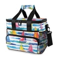 thumbnail image 1 of FORMRS Insulated Cooler Bag 24 Cans Capacity Soft Leakproof Lunch Box with Side Pockets, Yellow Hand Drawn Sailboats, 1 of 7