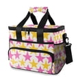 thumbnail image 1 of FORMRS Insulated Cooler Bag 24 Cans Capacity Soft Leakproof Lunch Box with Side Pockets, Yellow Pink Stars, 1 of 7
