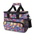 thumbnail image 1 of FORMRS Insulated Cooler Bag 24 Cans Capacity Soft Leakproof Lunch Box with Side Pockets, Yellow Wavy Plaid, 1 of 7