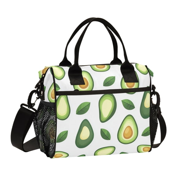 FORMRS Insulated Lunch Bag Unisex Large Capacity with Shoulder Strap, Avocado