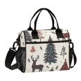 thumbnail image 1 of FORMRS Insulated Lunch Bag Unisex Large Capacity with Shoulder Strap, Beige Christmas Forest, 1 of 6