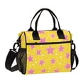 thumbnail image 1 of FORMRS Insulated Lunch Bag for Work School Unisex Large Capacity Cooler with Shoulder Strap, Big Pink Stars Pattern, 1 of 6