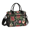 thumbnail image 1 of FORMRS Insulated Lunch Bag Unisex Large Capacity with Shoulder Strap, Black Christmas Holly, 1 of 6