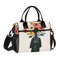 thumbnail image 1 of FORMRS Insulated Lunch Bag Unisex Large Capacity with Shoulder Strap, Black Flowers, 1 of 6