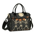 thumbnail image 1 of FORMRS Insulated Lunch Bag Unisex Large Capacity with Shoulder Strap, Black Halloween Dancing Skeleton, 1 of 6