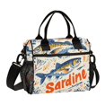 thumbnail image 1 of FORMRS Insulated Lunch Bag Unisex Large Capacity with Shoulder Strap, Blue Sardines Pattern, 1 of 6