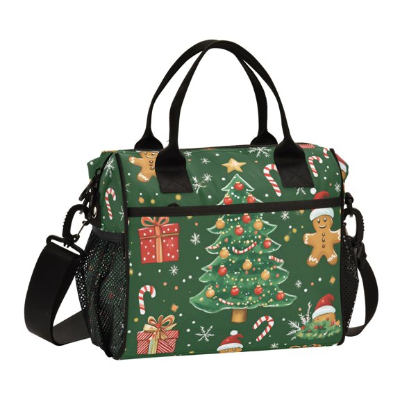 FORMRS Insulated Lunch Bag for Work School Unisex Large Capacity Cooler with Shoulder Strap, Christmas Tree
