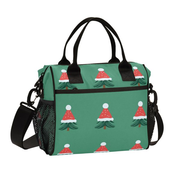 FORMRS Insulated Lunch Bag for Work School Unisex Large Capacity Cooler with Shoulder Strap, Christmas Trees