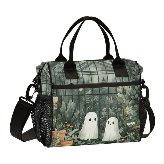 FORMRS Insulated Lunch Bag for Work School Unisex Large Capacity Cooler with Shoulder Strap, Cute Ghosts Playing