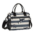 thumbnail image 1 of FORMRS Insulated Lunch Bag Unisex Large Capacity with Shoulder Strap, Dark Sharks, 1 of 6