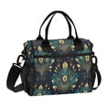 thumbnail image 1 of FORMRS Insulated Lunch Bag Unisex Large Capacity with Shoulder Strap, Gold Peacock Pattern, 1 of 6