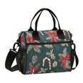 thumbnail image 1 of FORMRS Insulated Lunch Bag Unisex Large Capacity with Shoulder Strap, Green Christmas Candy Canes, 1 of 6