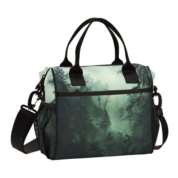 FORMRS Insulated Lunch Bag for Work School Unisex Large Capacity Cooler with Shoulder Strap, Green Forest