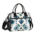 thumbnail image 1 of FORMRS Insulated Lunch Bag Unisex Large Capacity with Shoulder Strap, Green Geometric Pattern, 1 of 6
