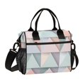 thumbnail image 1 of FORMRS Insulated Lunch Bag Unisex Large Capacity with Shoulder Strap, Green Geometric, 1 of 6