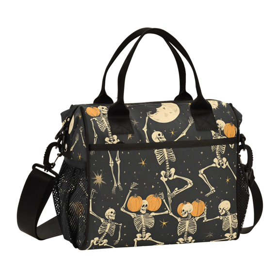 FORMRS Insulated Lunch Bag Unisex Large Capacity with Shoulder Strap, Halloween Dancing