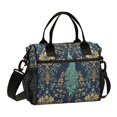 thumbnail image 1 of FORMRS Insulated Lunch Bag Unisex Large Capacity with Shoulder Strap, Navy Blue Peacock Pattern, 1 of 6