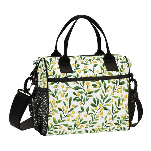 FORMRS Insulated Lunch Bag for Work School Unisex Large Capacity Cooler with Shoulder Strap, Olive Leaf