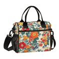 thumbnail image 1 of FORMRS Insulated Lunch Bag for Work School Unisex Large Capacity Cooler with Shoulder Strap, Orange Japanese Flowers Pattern, 1 of 6