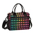thumbnail image 1 of FORMRS Insulated Lunch Bag Unisex Large Capacity with Shoulder Strap, Pink Block Pattern, 1 of 6