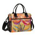 thumbnail image 1 of FORMRS Insulated Lunch Bag for Work School Unisex Large Capacity Cooler with Shoulder Strap, Purple Abstract Floral, 1 of 6