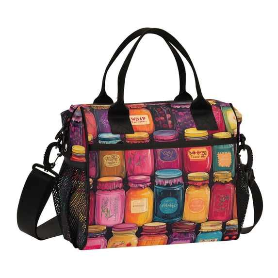 FORMRS Insulated Lunch Bag for Work School Unisex Large Capacity Cooler with Shoulder Strap, Purple Jar