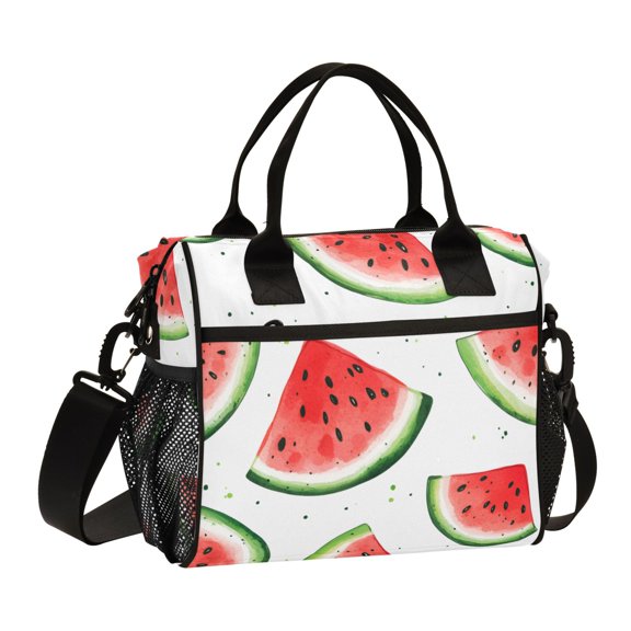 FORMRS Insulated Lunch Bag Unisex Large Capacity with Shoulder Strap, Red Watermelon