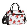 thumbnail image 1 of FORMRS Insulated Lunch Bag Unisex Large Capacity with Shoulder Strap, Santa Hats Pattern, 1 of 6