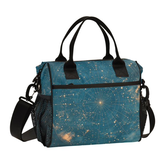 FORMRS Insulated Lunch Bag Unisex Large Capacity with Shoulder Strap, Star Map