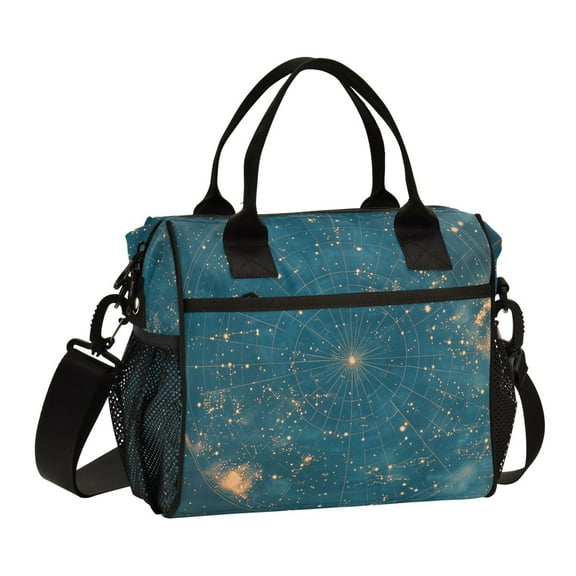 FORMRS Insulated Lunch Bag Unisex Large Capacity with Shoulder Strap, Star Map