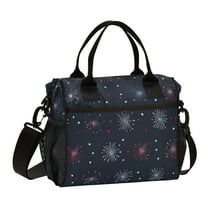 FORMRS Insulated Lunch Bag Unisex Large Capacity with Shoulder Strap, Starry Night Pattern