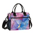 thumbnail image 1 of FORMRS Insulated Lunch Bag for Work School Unisex Large Capacity Cooler with Shoulder Strap, Watercolor Blue Marble Pattern, 1 of 6