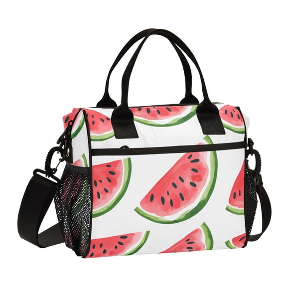 FORMRS Insulated Lunch Bag for Work School Unisex Large Capacity Cooler with Shoulder Strap, White Watermelon