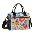 thumbnail image 1 of FORMRS Insulated Lunch Bag Unisex Large Capacity with Shoulder Strap, Yellow Floral Tomatoes, 1 of 6