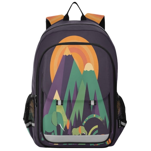 FORMRS Unisex School Backpack 17" Student Travel Bag with Laptop Compartment, Abstract Animals