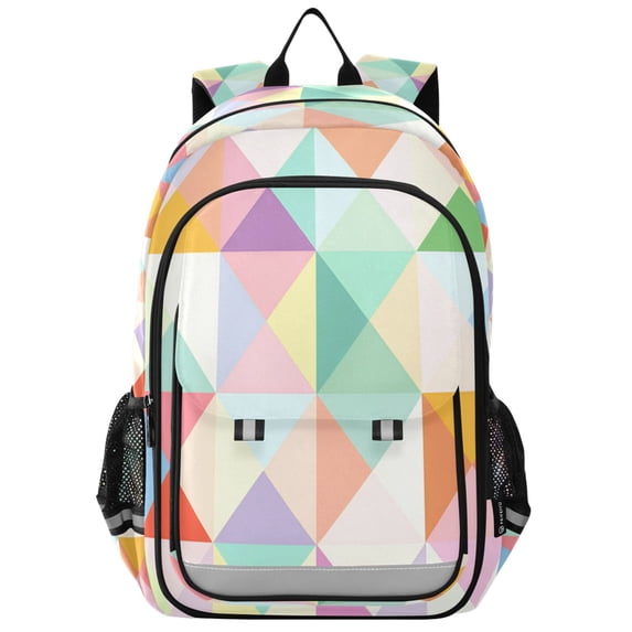 FORMRS Unisex School Backpack 17" Student Travel Bag with Laptop Compartment, Abstract Geometric