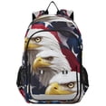 thumbnail image 1 of FORMRS Unisex School Backpack 17" Student Travel Bag with Laptop Compartment, American Eagle Pattern, 1 of 7